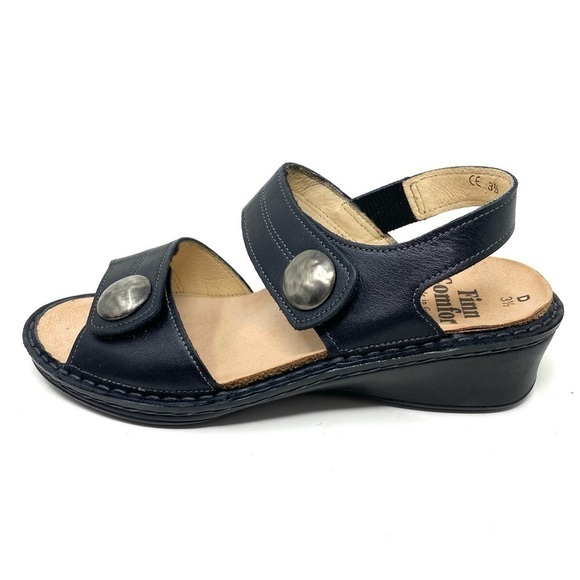 Finn Comfort Alanya 2677 Black leather sandals - Picture 1 of 8